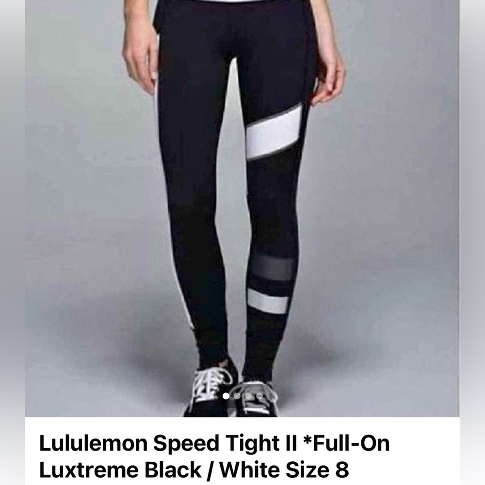 Lululemon speedtight luxtreme black and white size 8
